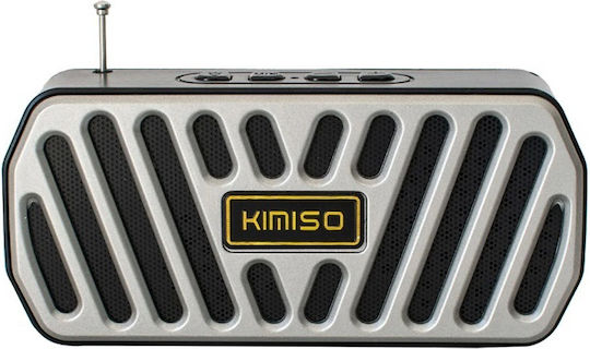 Kimiso KMS-05A Ηχείο Bluetooth 5W με Ραδιόφωνο και Διάρκεια Μπαταρίας έως 3 ώρες Silver