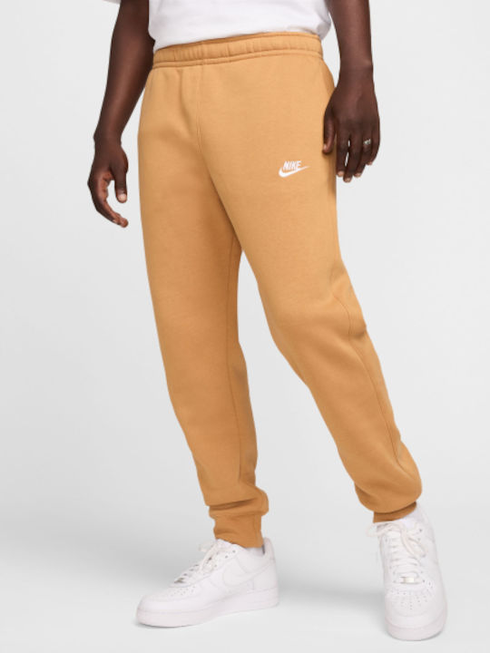 Nike Men's Fleece Sweatpants with Rubber Brown