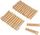 Flamingo Set Korb mit Wäscheklammern aus Holz Beige