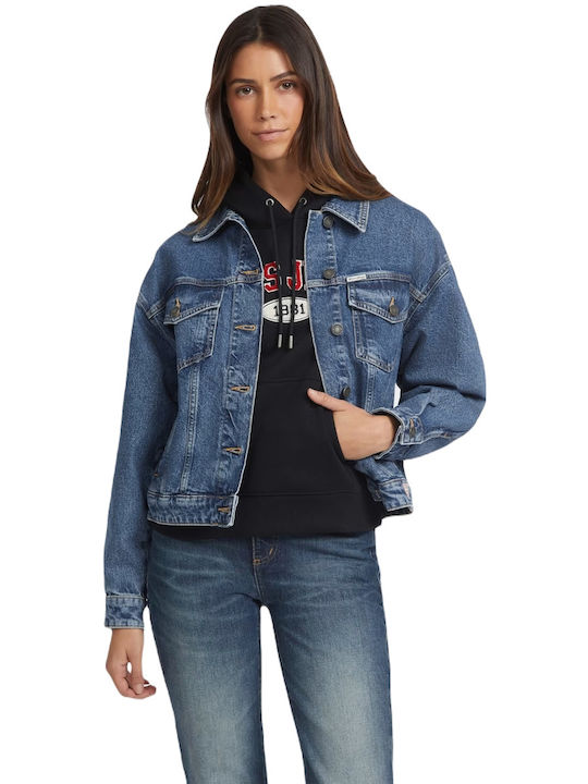 Women's Long Jean Jacket for Spring or Autumn Denim