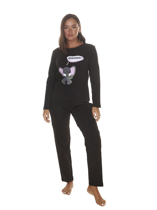 Women's Pyjamas Elephant Logo Black