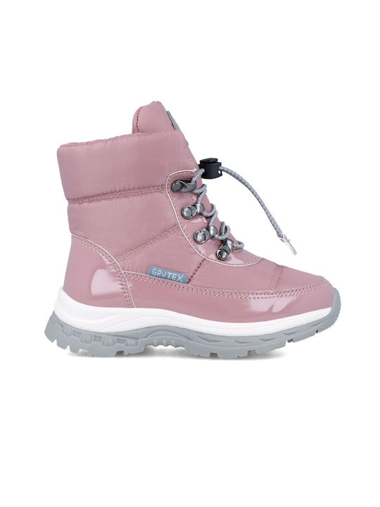 Garvalin Kids PU Leather Military Boots Pink