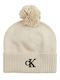 Pom Pom Beanie Beanie Knitted in Beige color