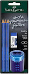 Faber-Castell Pencil B Set with Eraser Blue 5pcs