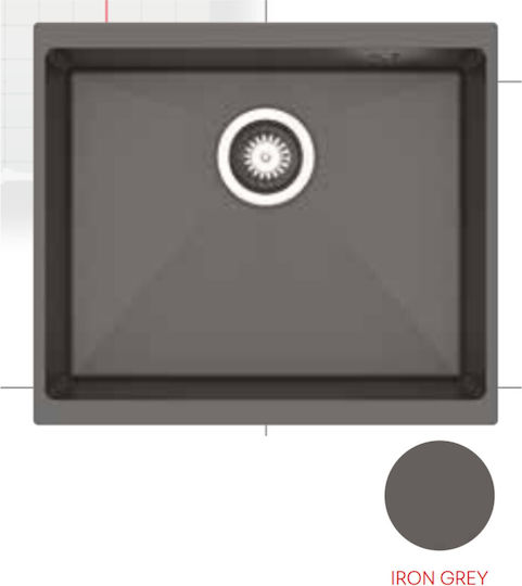 Pyramis Ithaka 1b 070244211 Unterbau Spüle aus Verbundgranulat B50xT40cm Iron Grey