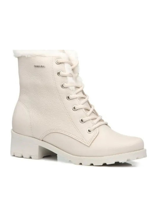Leder Damen Chelsea Stiefeletten Weiß