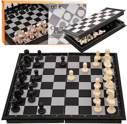 Jokomisiada Reise 2in1 Schach / Damespiel / Spielfiguren / Schachbrett 25x25cm