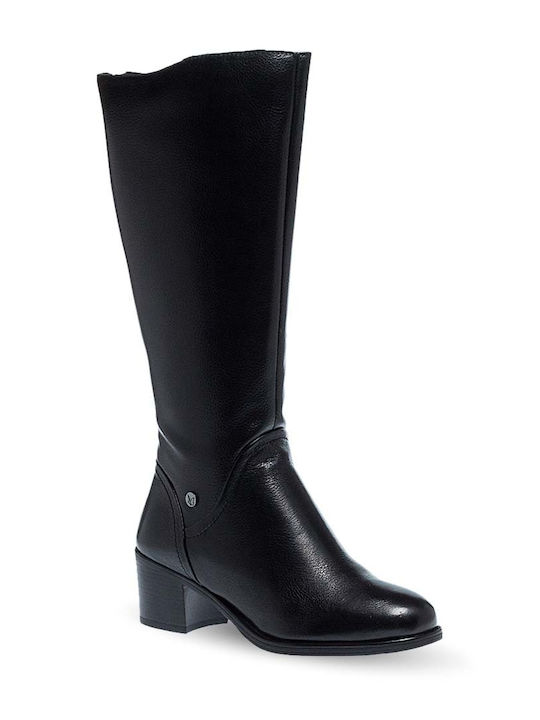 Damenstiefel mit mittlerem Absatz Schwarz