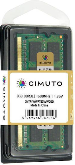 Cimuto DDR3 με Module 1x8GB και Ταχύτητα 1600 για Laptop