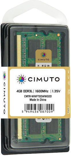 Cimuto DDR3L с Модул 1x4GB и Скорост 1600 за Лаптоп
