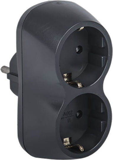 Elmark T-Shaped Wall Plug 2 Positions Gray