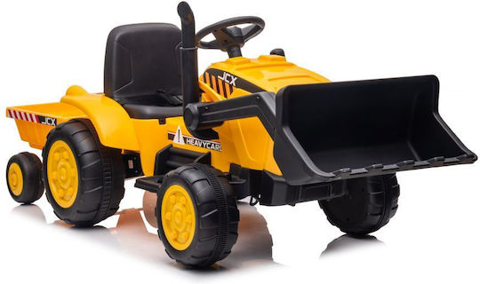 Kids 12V Electric Ride On Tractor with Trailer Yellow