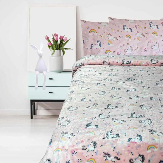 Next Blanket Velvet Unicorn Yard Pink 160x220cm