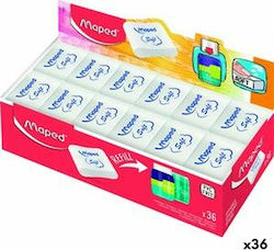 Maped Eraser Set for Pencil and Pen Soft 36pcs White