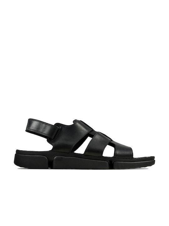 Clarks Cove Piele Sandale pentru bărbați în Negru Culoare