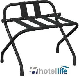 Metallic Foldable Hotel Luggage Rack Black