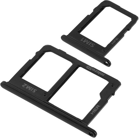 Samsung Galaxy J6 Sim Card Holder 2x Nano Sim + Microsd Card Black