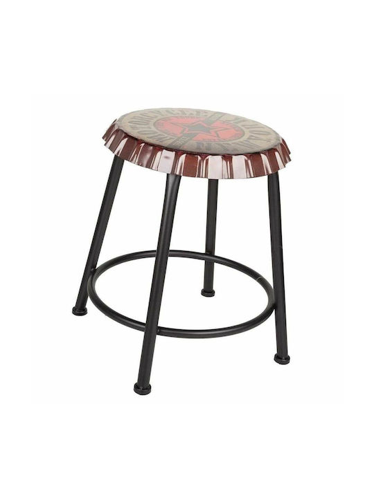 Stool For Kitchen Black Velvet-Black Metal 35x35x46cm