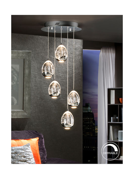 Pendant Light LED with Warm White Light Silver