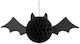 PartyDeco Bat Hanging Ornament for Party Halloween in Black Color 15cm
