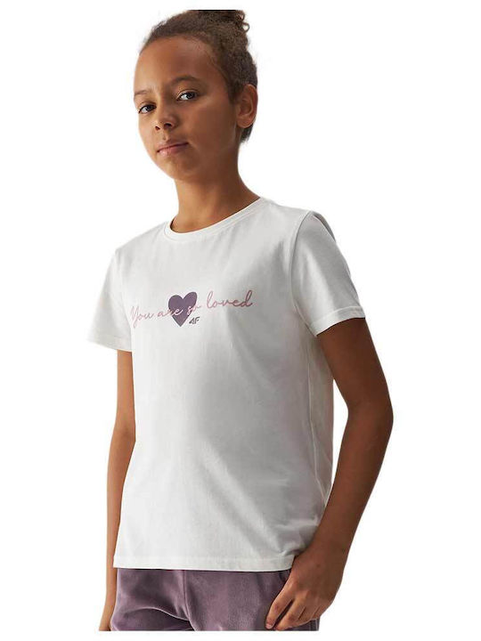 4F Kinder-T-Shirt Ecru