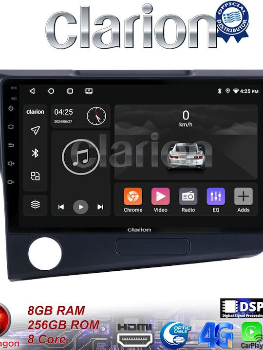 Clarion Sistem Audio Auto pentru Honda CR-Z 2010 > 2018 (Bluetooth/USB/WiFi/GPS/Apple-Carplay/Android-Auto) cu Ecran Tactil 9"
