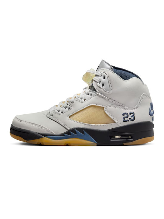 Jordan Air Jordan 5 Retro X A Ma Mannére Bărbați Sneakers Photon Dust / Black / Diffused Blue / Pale Ivory