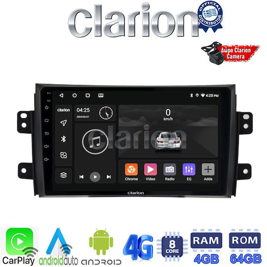 Clarion Auto-Audiosystem für Fiat Sechzehn Suzuki SX4 2006-2011 (Bluetooth/USB/WiFi/GPS/Apple-Carplay/Android-Auto) mit Touchscreen 9"