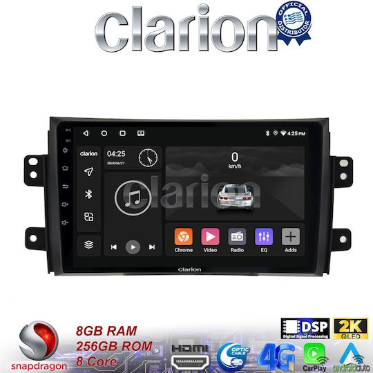 Clarion Auto-Audiosystem für Fiat Sechzehn Suzuki SX4 2006-2011 (Bluetooth/USB/WiFi/GPS/Apple-Carplay/Android-Auto) mit Touchscreen 9"