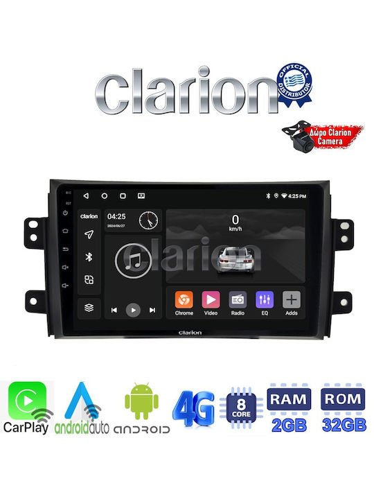 Clarion Sistem Audio Auto pentru Fiat Sedici Suzuki SX4 2006-2011 (Bluetooth/USB/WiFi/GPS/Apple-Carplay/Android-Auto) cu Ecran Tactil 9"