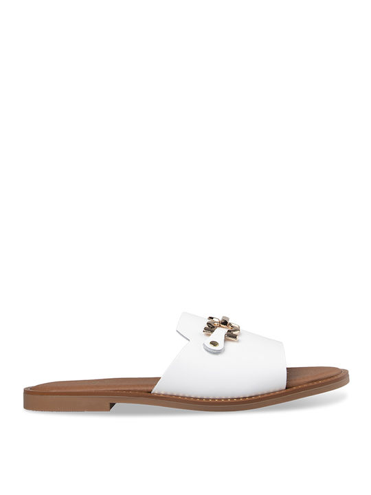 Tsouderos Shoes Women's Flat Sandals in White Color