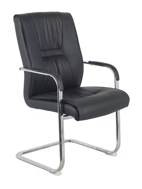 Chair Visitor Nioze with Arms in Black Color 57x50x95cm 1pcs