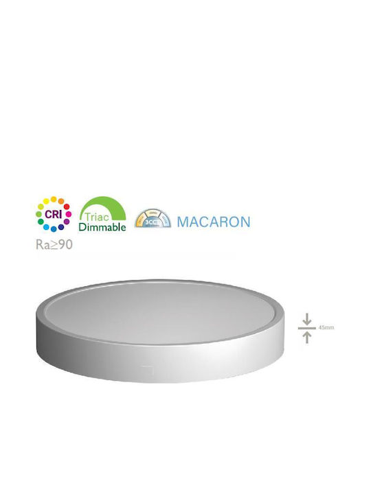 Fos me Στρογγυλό LED Panel 32W με Θερμό Λευκό Φως 3840K 40εκ.