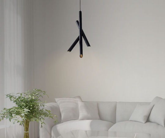 Luma Lustră Satin Black 24x55cm.