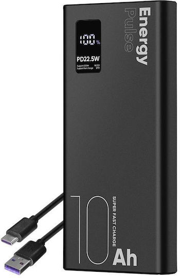 Obal:Me EnergyPulse Power Bank 10000mAh 22.5W με Θύρα USB-A και Θύρα USB-C Μαύρο
