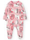 Boboli Babystrampler Langärmliges Samt Pink