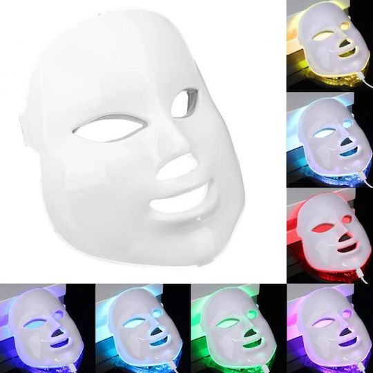 Led Μάσκα Φωτοθεραπείας Προσώπου 150 Λυχνίες 7 Χρώματα Αντιγήρανση Αναζωογόνηση