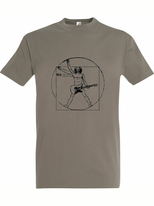 kirikoko Leonardo da Vinci Rock Man T-shirt Gra...