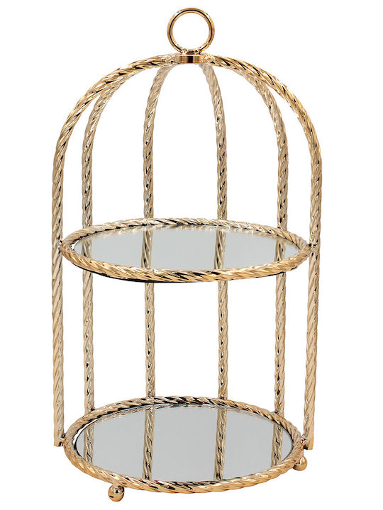 Keskor Metallic Dessert Tower Stand Gold Ø23xY40cm P23xL40xH40cm