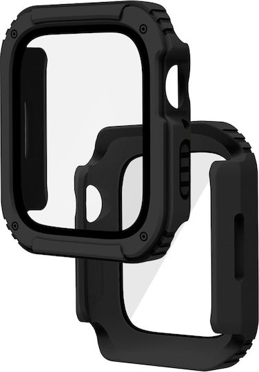 Kompletter Panzerglas Displayschutz Apple Watch 6 5 4 SE 44mm Schwarz