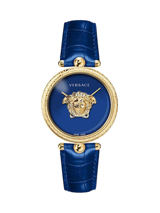 Versace Palazzo Watch with Blue Leather Strap