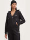 Women's Sweatshirt Jacket Hooded Black