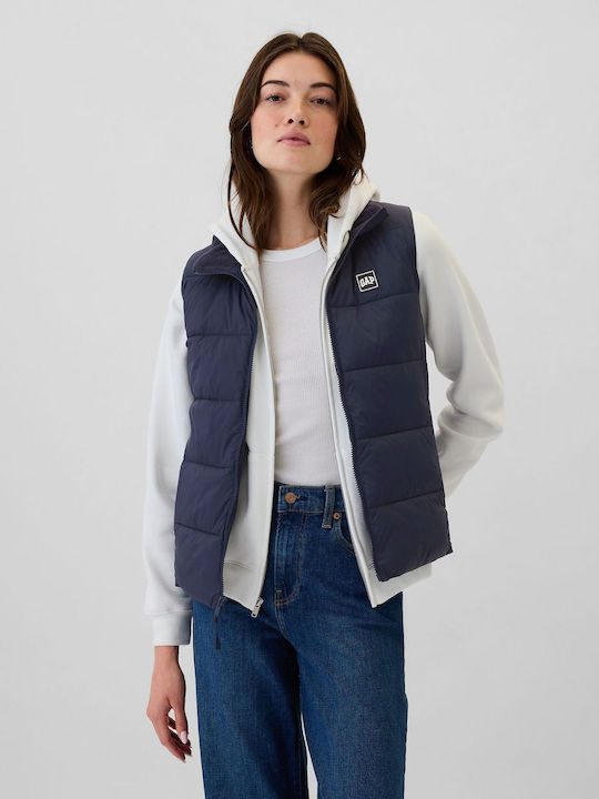 GAP Kurz Damen Ärmellos Puffer Jacke Wasserdicht für Winter Dark Night