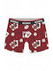 Boxer Ανδρικό Cards Soma Dark Red Sb7319-μπορντώ