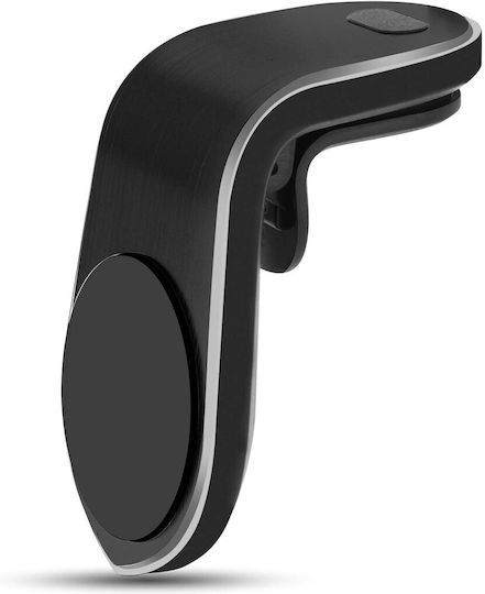 Suport magnetic pentru telefon auto pe grila de ventilație, poziție peisaj și portret, negru