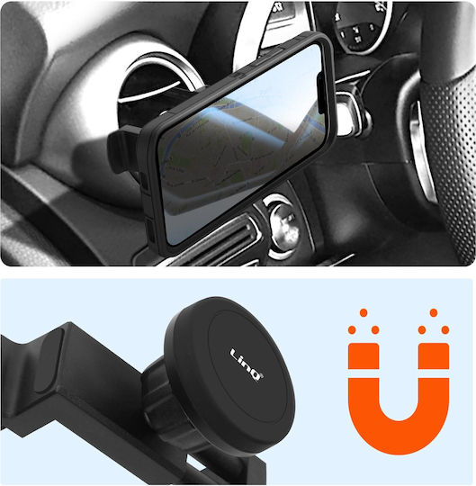 Linq Magsafe 15W Auto-Halterung Lüftungshalterung Rund Schwarz