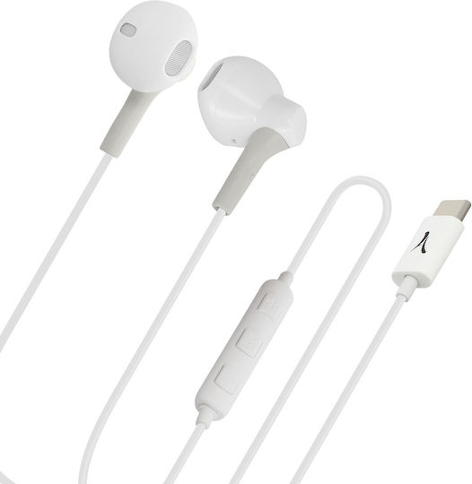 Usb-c Kabelgebundene Ohrhörer Musik Anruf Freisprech-Kit 1,2m Akashi Weiß