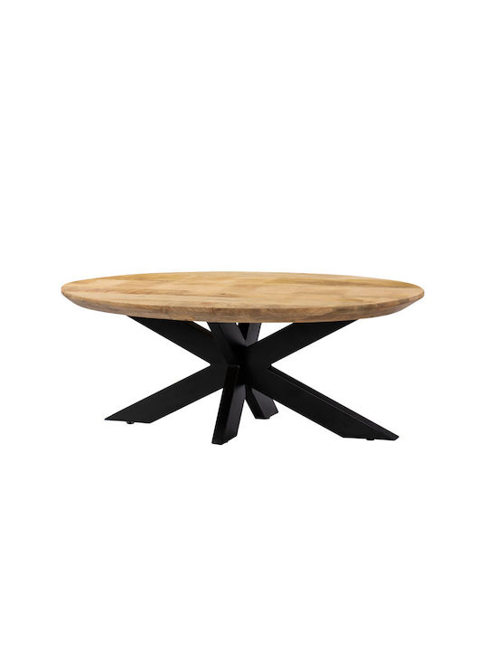 Oval Coffee Table Skorpio Walnut Black L120xW60xH45cm