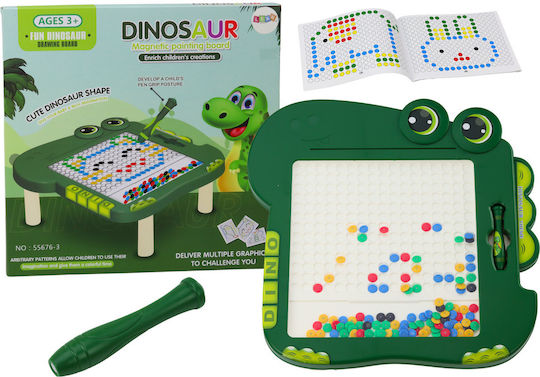 Tablă Magnetică Educațională Puzzle Dinozaur cu Mărgele Verzi