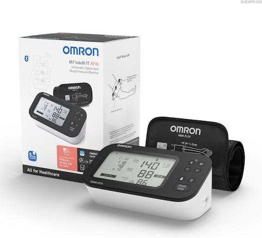 Omron M7 Intelli IT AFib Digital Blood Pressure Monitor Arm with Arrhythmia Detection & Bluetooth HEM-7380T1-EBK